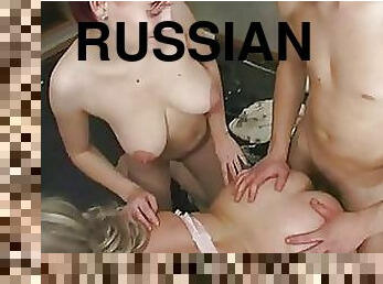 Cute Russian Teens Get Fucked in a Hot Threesome