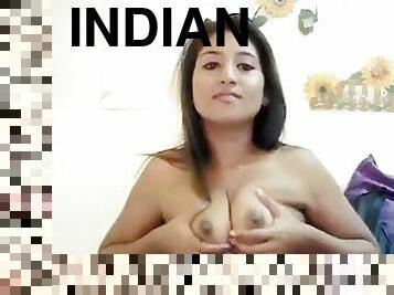 masturbation, ados, indien, naturel, webcam, solo