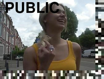 Violette Pure starts out in the street and lets the cameraman take her home.