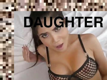 Step dad helps his daughter with her hot nude bodies