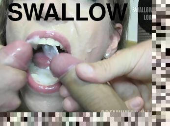 Silvana swallows 65 huge mouthful cumshots