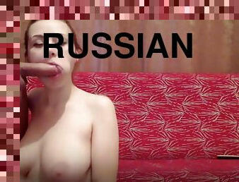GIANT TIT RUSSIAN SUCKS BOYFRIEND ON CAM