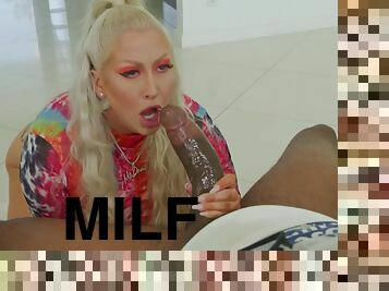 Mz Dani Pink Brickzilla versus monster cock - Big fake tits in interracial