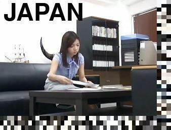 Brunette from Japan accepts to get penetrated right there in office