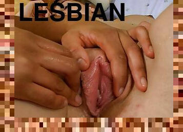 Lesbians drop their panties and eat out wet pussies