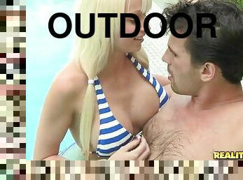 Steamy Rikki Six Goes Hardcore In A Swimming Pool Outdoors