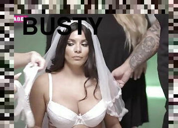 Busty Brunette Clara Has Second Thoughts On Her Wedding Day - brunette with big naturals