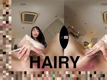 POV VR with hairy Asian pussy - Asian tits