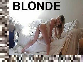 blonde, solo, érotique, réalité