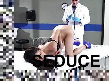 Dainty Latina pornstar in high heels seduces then fucks her doctor hardcore