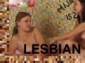 Dutch lesbian teens undress and stroke their hot bodies
