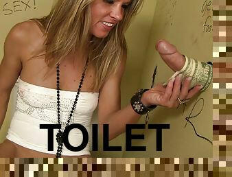 Gloryhole in a toilet for this young luscious teen Amanda