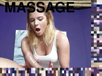 Fake Masseuse deserves BWC - blonde babe loves massage fuck