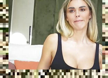 Super slim booty big boobs blonde babe webcam show