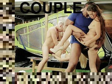 During a camping trip two couples hook up for a foursome