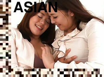 asiatique, gros-nichons, lesbienne, japonais, joufflue, naturel