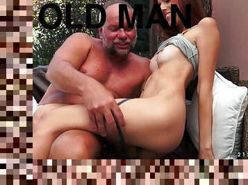 Susana Melo sucks and rides an old man's wang in hardcore clip