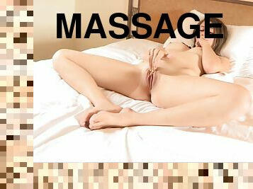 Kelsey and Hazel practise cunnilingus and play with a massage dildo