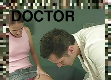 A slim girl gets fingered and then fucked by a doctor