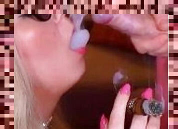 Deepthroat cigar blowjob (smoking fetish)