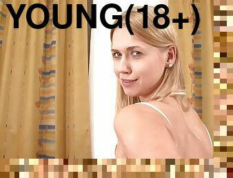 Young Blonde Babe Cum Facial First Time Interracial Sex