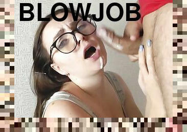 Fucked in the mouth. Hardcore blowjob from a horny busty babe