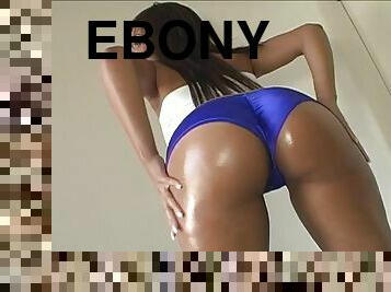 Ebony with oiled black butt punished hardcore missionary