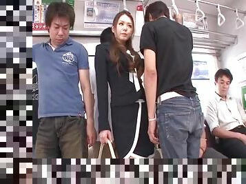 China Mimura fucked hard in public tranport