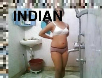 Desi showering