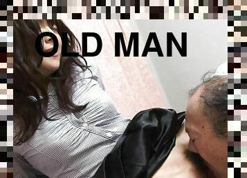 Old man is eating that wet hairy teen pussy up