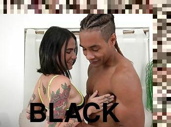 Brazilian PAWG rides monster black cock