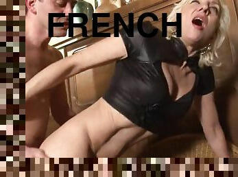Naughty french mature hard sodomized cum in a bar w 2 mouth