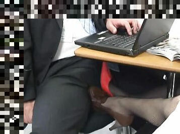 Office Handjob From A Smoking Hot Japanese Babe