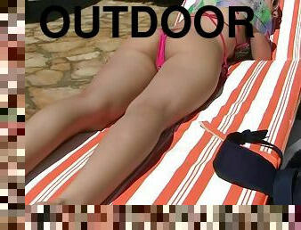 Outdoor Fucking A Brunette Wearing A Hot Bikini