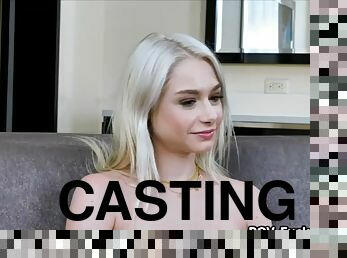Eating icy blonde teen ass and riding her sweet pussy on casting