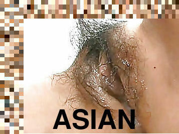 Asian Teen Gets Her Hairy Pussy Splattered With Cum