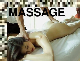 Senusal massage for cute babe turns into wild penetration