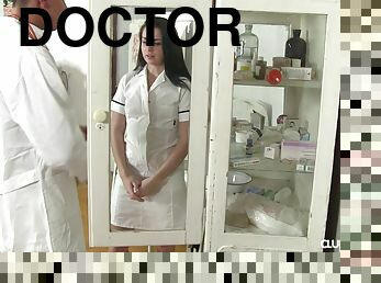 Horny doctor gives the horny Kittina his fully erected cock