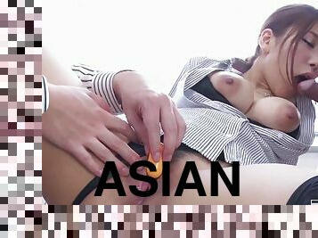 Cute asian teen moans so she rides his cock farm