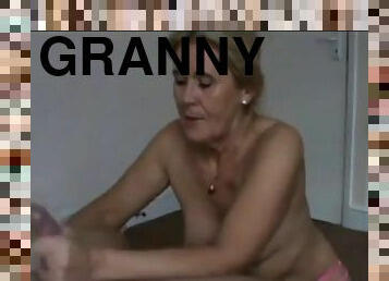 Granny blowjob and handjob