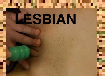 Teen Lesbians Caught Playing Pussies With A Dildo