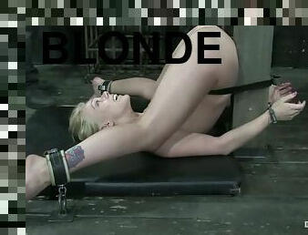Blondie is torturing that sexy gagged and twitched siren