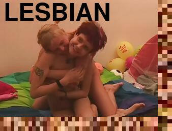 Awesome lesbian girls have some sex aids