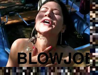 POV Blowjob and Hardcore Action Lakeside with Lucy Bell