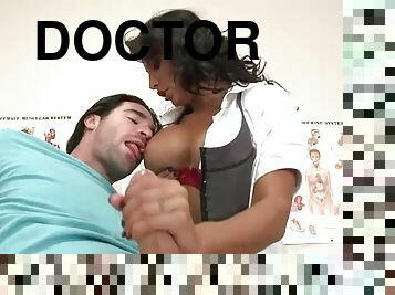 Sexy Brunette Doctor With Big Tits Fucks Her Patients To Cure Them