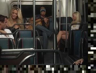 Blonde MILFs Angelina Ashe and Jessica Drake Give Blowjobs In Public