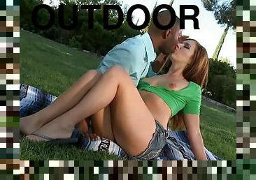 Gorgeous Anal Redhead Ashli Orion Gets Interracially Fucked Outdoors