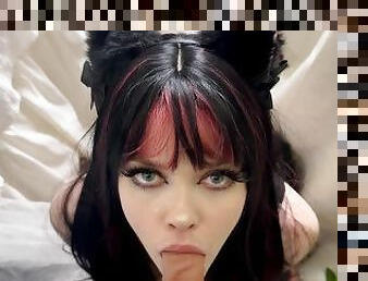 Playful Catgirl Edges You With Her Mouth So You Give Her More Milk