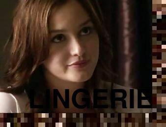 Breathtaking Brunette Leighton Meester Changes Clothes In Hot Lingerie