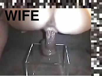 Wife Rides a Huge Dildo Before The Real Deal